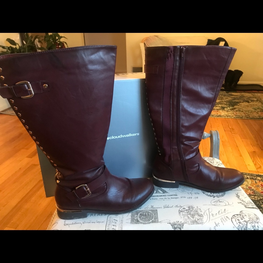 Burgundy Wide Calf Boots